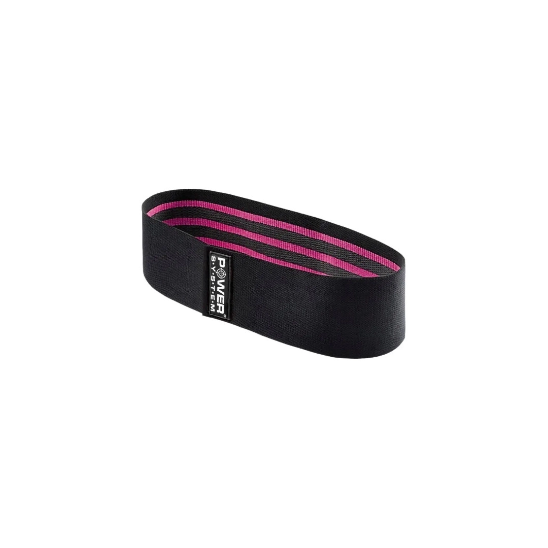 Тканева гумка для фітнесу  Power System PS-4091 Booty Band LVL 1 Black/Pink (d_64 см. 18-23кг.)