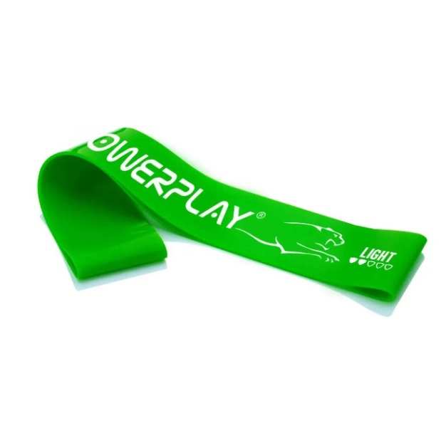 Elastic band for fitness (tape-expander) PowerPlay 4113 Mini Power Band 0.6mm. Green (resistance 1-5 kg)