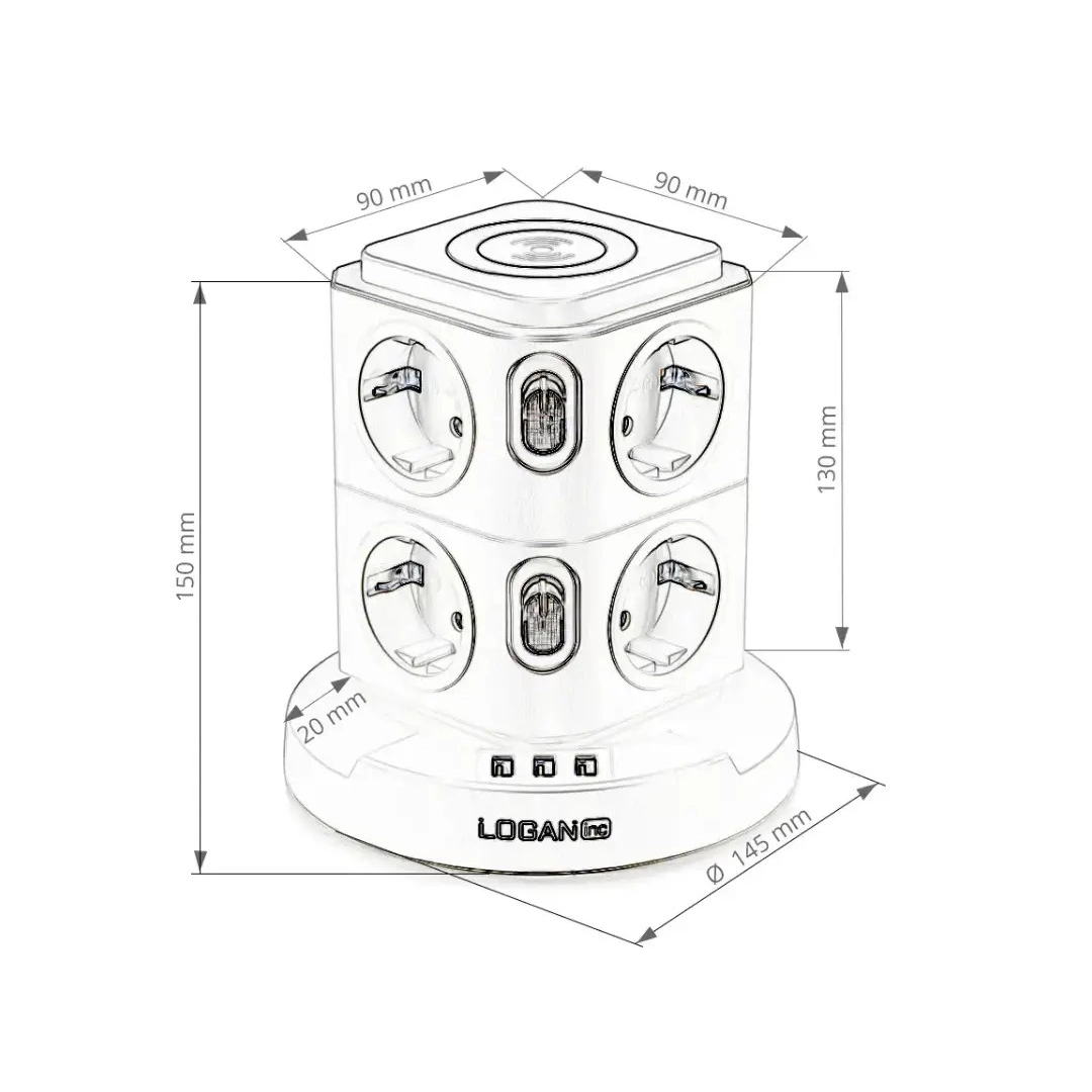 Мережевий фільтр Logan WSBW8-2 Мережевий фільтр Logan WSBW8-2