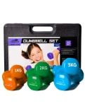 A set of dumbbells in a case of 12 kg. PowerPlay 4118 Fitness Dumbells (2pcs.*1kg. 2pcs.*2kg. 2pcs.*3kg.)