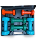 A set of dumbbells in a case of 12 kg. PowerPlay 4118 Fitness Dumbells (2pcs.*1kg. 2pcs.*2kg. 2pcs.*3kg.)