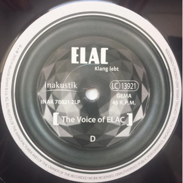 Вініловий диск LP The Voice Of ELAC (45rpm)