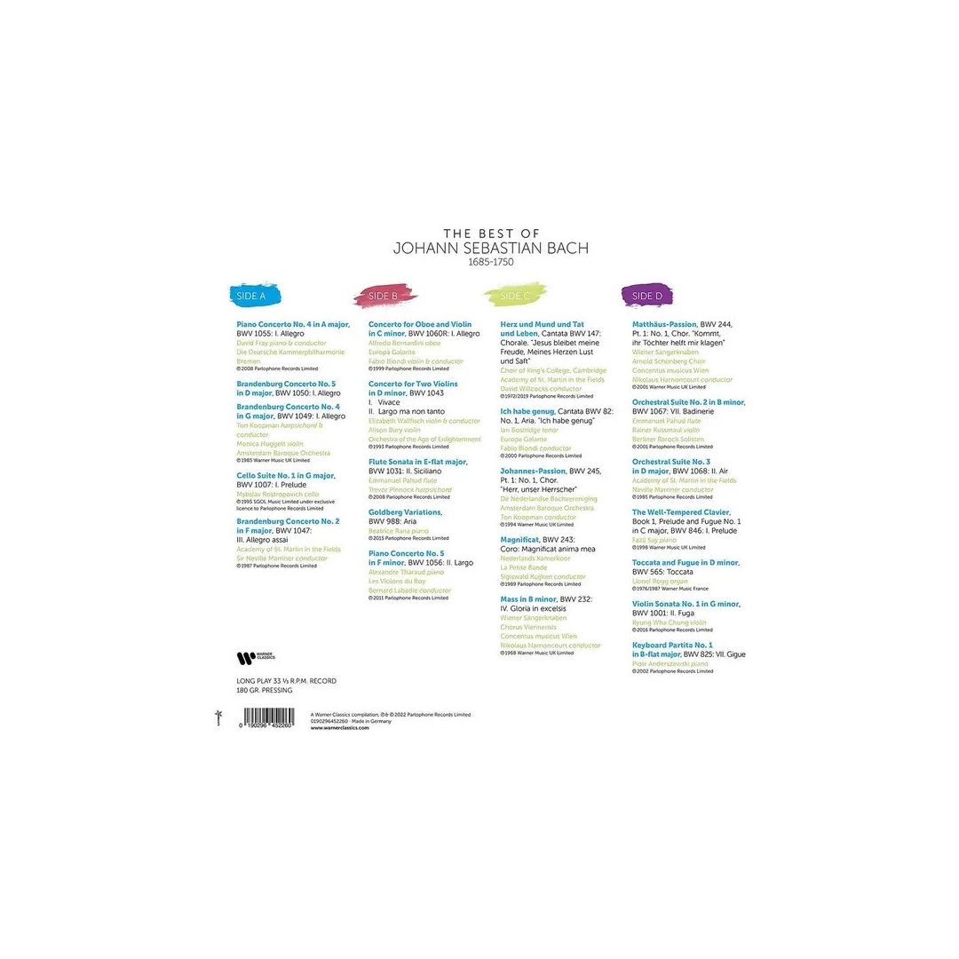 Вінілова платівка LP2 Johann Sebastian Bach: The Best Of Bach Вінілова платівка LP2 Johann Sebastian Bach: The Best Of Bach