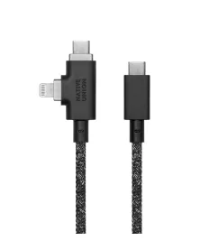 Кабель Native Union Belt Cable Duo Pro 240W USB-C to USB-C & Lightning Cosmos Black (2.4 m) (BELT-PROCCL-COS-NP)