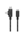 Кабель Native Union Belt Cable Duo Pro 240W USB-C to USB-C & Lightning Cosmos Black (2.4 m) (BELT-PROCCL-COS-NP)