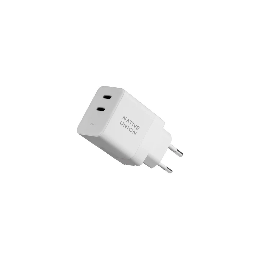 Зарядний пристрій Native Union Fast GaN Charger PD 35W Dual USB-C Port White (FAST-PD35-WHT-EU)