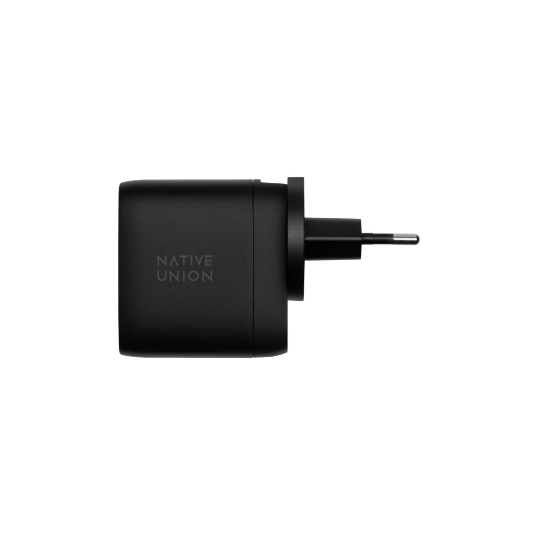 Зарядний пристрій Native Union Fast GaN Charger PD 67W Dual USB-C Port Black (FAST-PD67-BLK-INT)