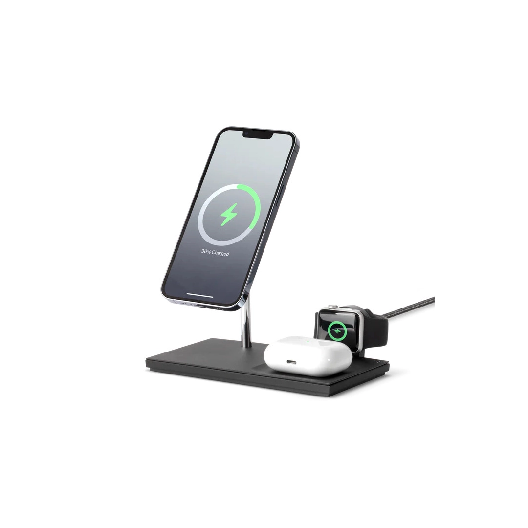 Магнітний бездротовий зарядний пристрій Native Union Snap 3-in-1 Magnetic Wireless Charger Black (SNAP-3IN1-BLK-EU)