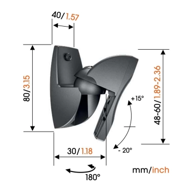 Настінний кронштейн для акустичних систем Vogel's VLB500 Black