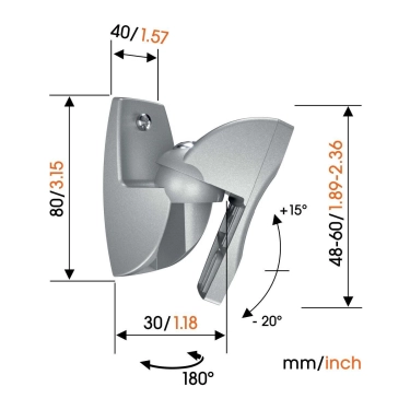 Настінний кронштейн для акустичних систем Vogel's VLB500 Silver