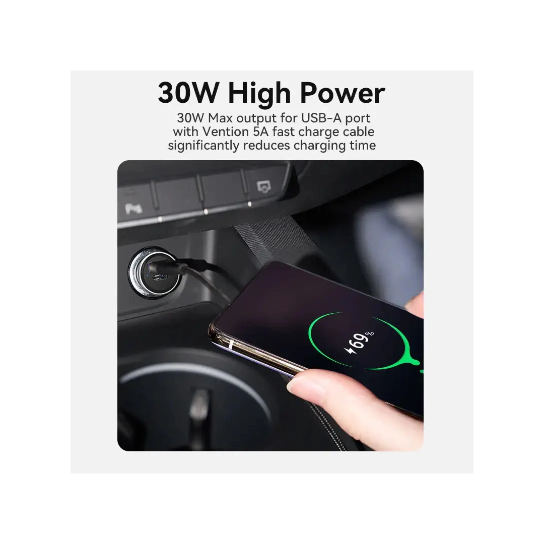 Автомобільний зарядний пристрій Vention (Power Delivery Port + QC4.0) (30W) | Silver (FFFH0) Автомобільний зарядний пристрій Vention (Power Delivery Port + QC4.0) (30W) | Silver (FFFH0)
