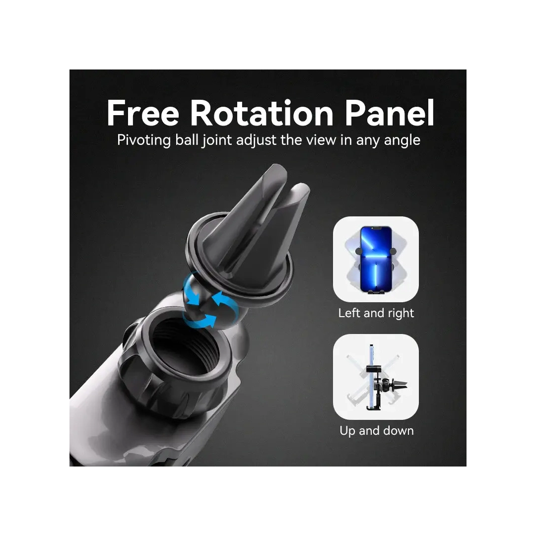 Автотримач для телефону на дефлектор Vention 3х контактний, з регулюванням (KCEH0)