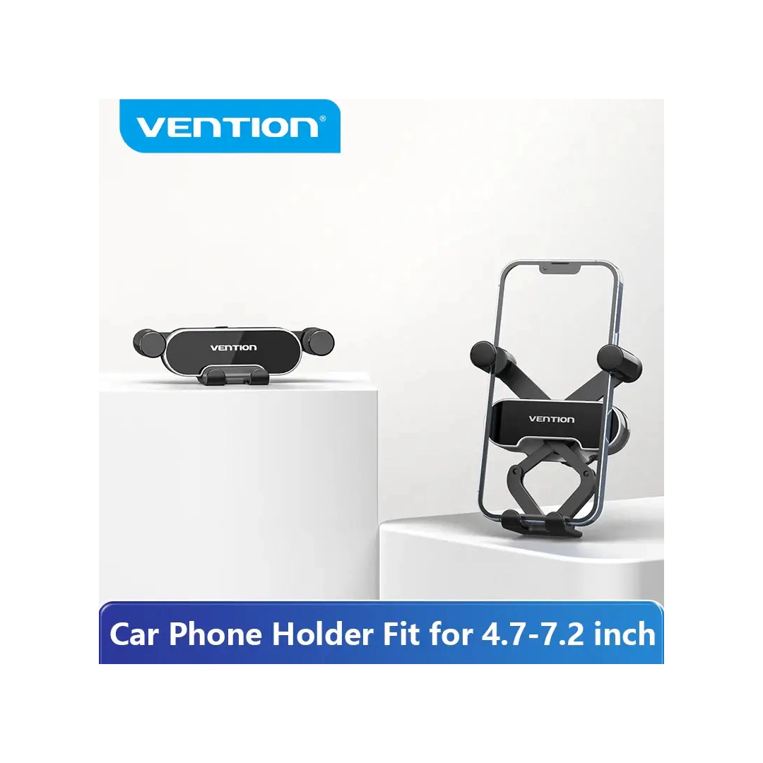 Автотримач для телефону на дефлектор Vention 3х контактний, з регулюванням (KCEH0)