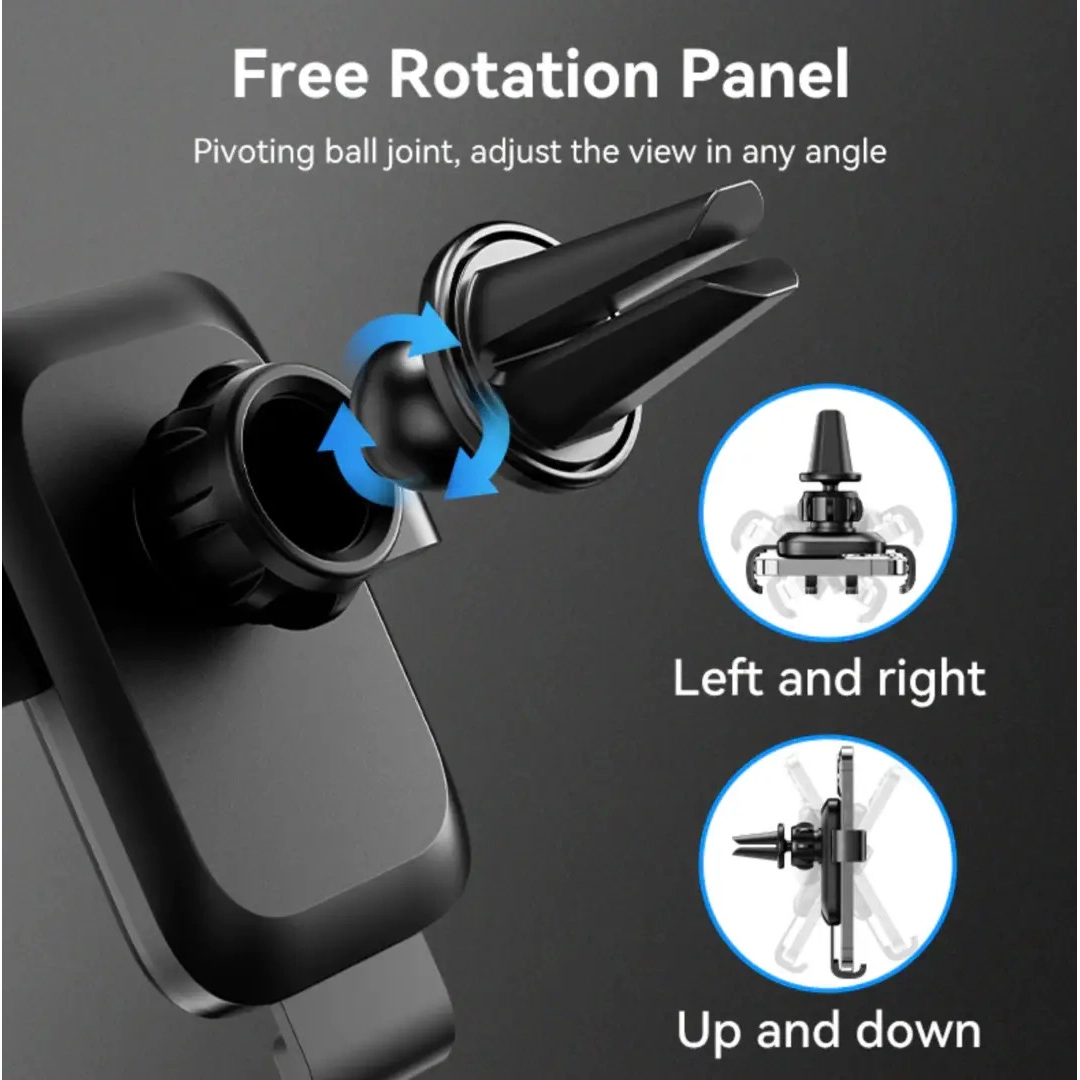 Автотримач для телефону на дефлектор Vention 3х контактний, з регулюванням (KCTB0)