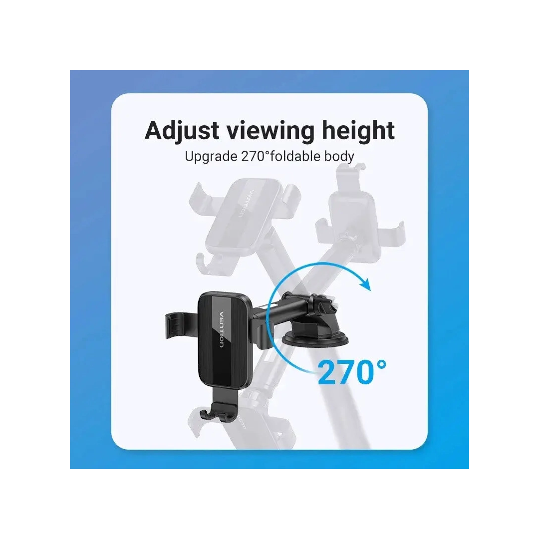 Автомобільний тримач для телефону з присоскою Vention 3х контактний, з регулюванням (KCOB0)