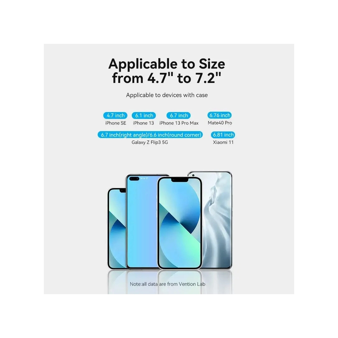 Автомобільний тримач для телефону з присоскою Vention 3х контактний, з регулюванням (KCOB0)