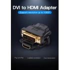 Адаптер Vention DVI (24+1) Male to HDMI Female Black (ECDBO) Адаптер Vention DVI (24+1) Male to HDMI Female Black (ECDBO)