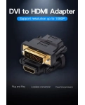 Адаптер Vention DVI (24+1) Male to HDMI Female Black (ECDBO)