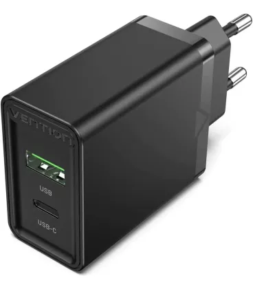 Зарядний пристрій Vention USB Type C + QC4.0 (18-20W) Black (FBBB0-EU-1)