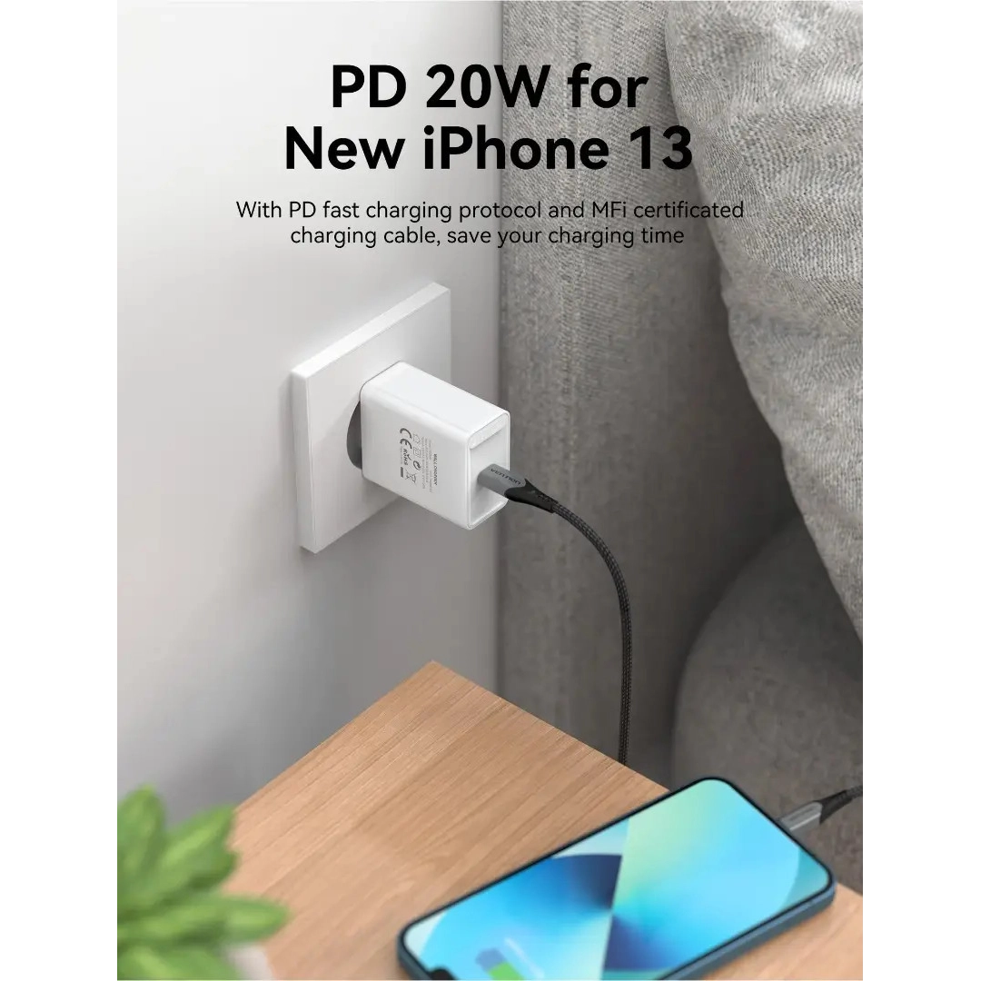 Зарядний пристрій Vention USB Type C + QC4.0 (20W) White (FADW0-EU)