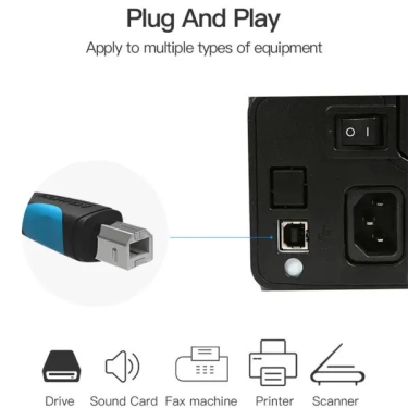 Кабель для принтера Vention USB A Male - B Male Print 1 м (VAS-A16-B100)