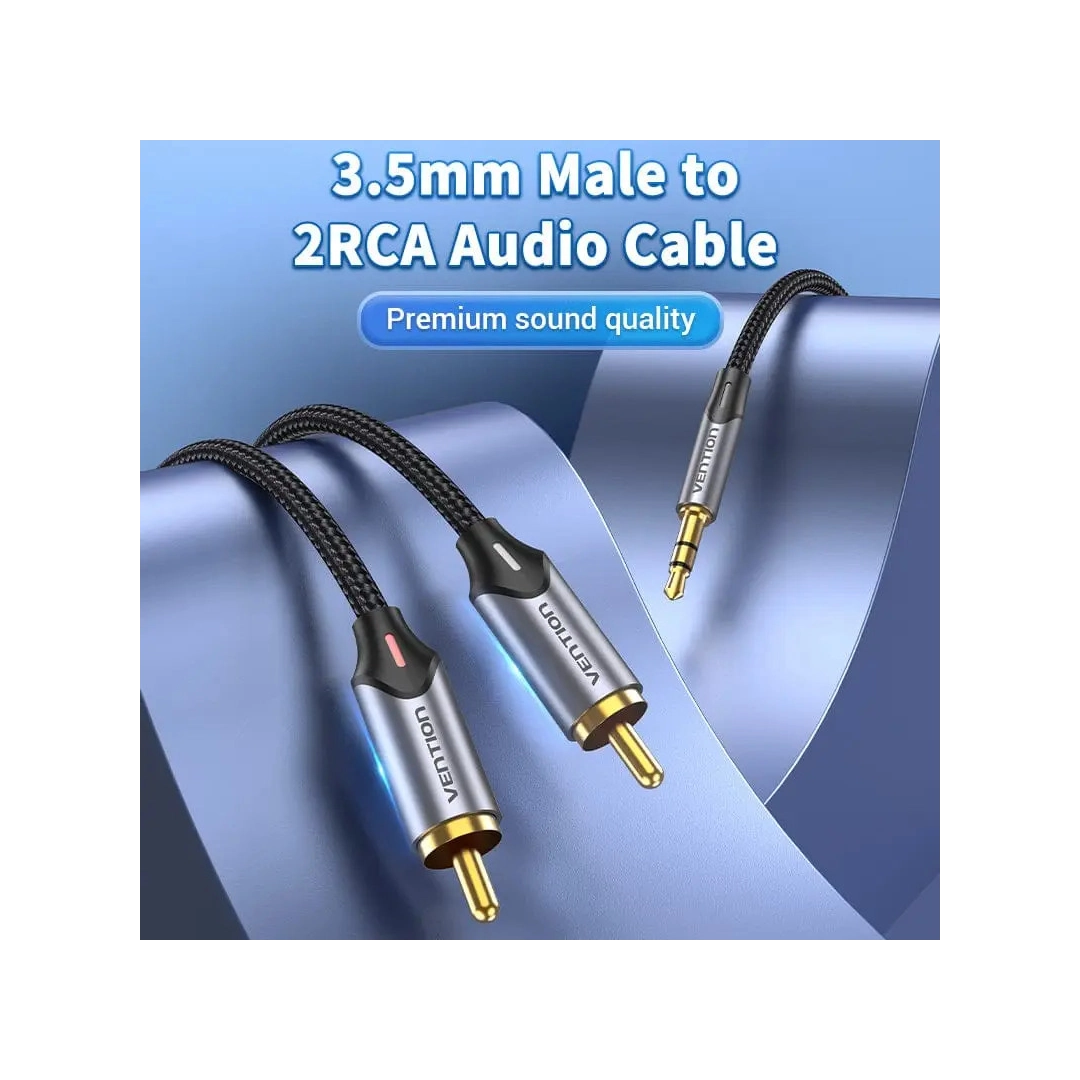 Аудіо кабель Vention AUX 3.5 mm M - 2xRCA M, 1.5 m, Black (BCNBG) Аудіо кабель Vention AUX 3.5 mm M - 2xRCA M, 1.5 m, Black (BCNBG)