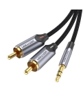 Аудіо кабель Vention AUX 3.5 mm M - 2xRCA M, 1.5 m, Black (BCNBG)