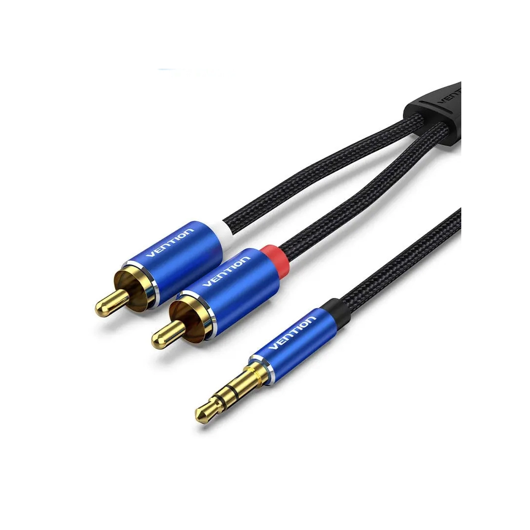 Аудіо кабель Vention AUX 3.5mm M - 2xRCA M, 1.5m, Blue (BCPLG)