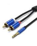 Аудіо кабель Vention AUX 3.5mm M - 2xRCA M, 1.5m, Blue (BCPLG)