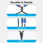 Аудіо кабель Vention AUX 3.5mm M - 2xRCA M, 1.5m, Blue (BCPLG) Аудіо кабель Vention AUX 3.5mm M - 2xRCA M, 1.5m, Blue (BCPLG)