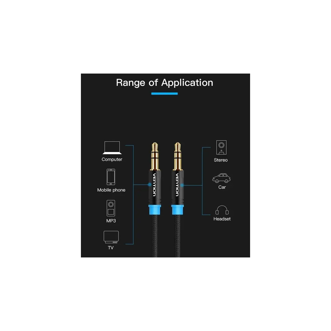 Аудіокабель Vention Audio 3.5 мм M - 3.5 мм M 3 м Black (P350AC300-BM) Аудіокабель Vention Audio 3.5 мм M - 3.5 мм M 3 м Black (P350AC300-BM)