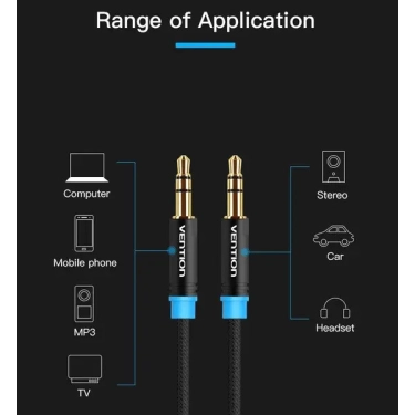Аудіокабель Vention Audio 3.5 мм M - 3.5 мм M 3 м Black (P350AC300-BM)