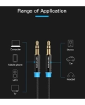 Audio cable Vention Audio 3.5 mm M - 3.5 mm M 3 m Black (P350AC300-BM)