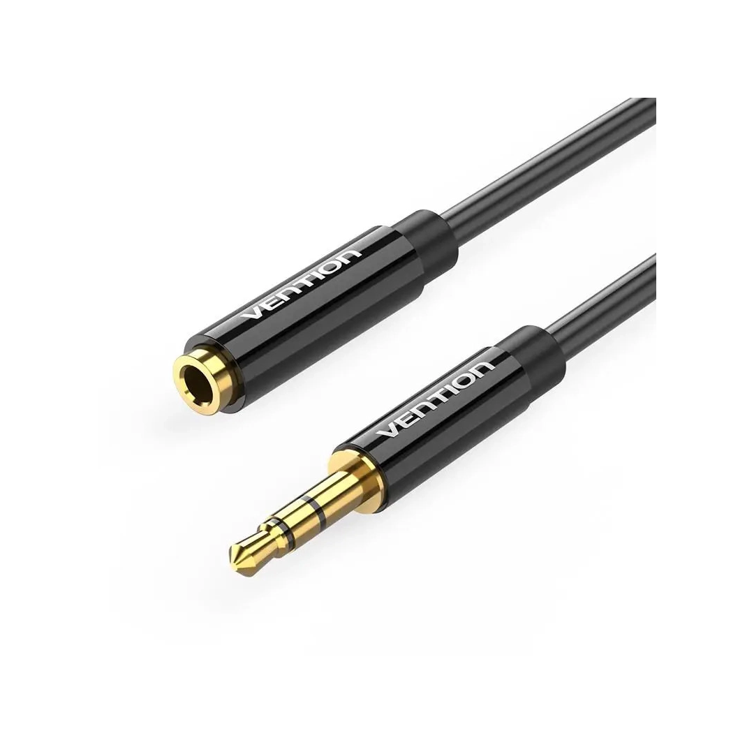 Кабель цифровий Vention Audio 3.5mm M - 3.5mm F, 1m, Black, 3 pin (BBZBF)