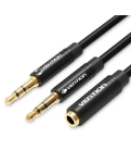 Кабель цифровий Vention Audio 3.5mm F 4pin - 2x3.5mm M 3pin 0.3 м, з підтримкою мікрофона, стерео (BBTBY)