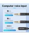 Кабель цифровой Vention Audio 3.5mm F 4pin - 2x3.5mm M 3pin 1 м, с поддержкой микрофона, стерео (BBTBF)