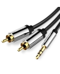 Кабель цифровой Vention AUX 3.5 мм M - 2xRCA M 1м Black (BCFBF)