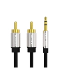 Кабель цифровой Vention AUX 3.5 мм M - 2xRCA M 1м Black (BCFBF)