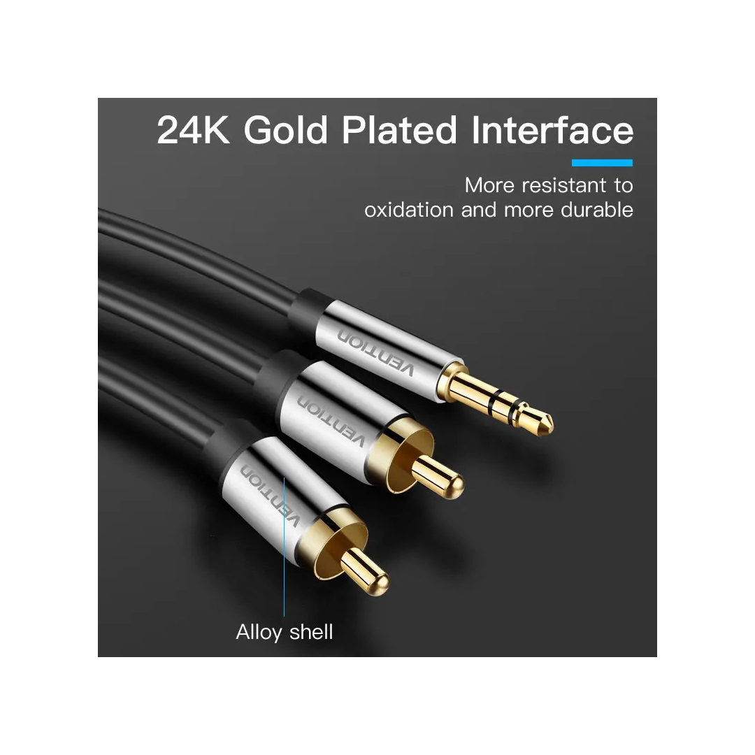 Кабель Vention AUX 3.5 мм M-2xRCA M 2 м Black (BCFBH) Кабель Vention AUX 3.5 мм M-2xRCA M 2 м Black (BCFBH)