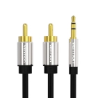 Кабель цифровий Vention AUX 3.5 мм M-2xRCA M 3 м Black (BCFBI) Кабель цифровий Vention AUX 3.5 мм M-2xRCA M 3 м Black (BCFBI)