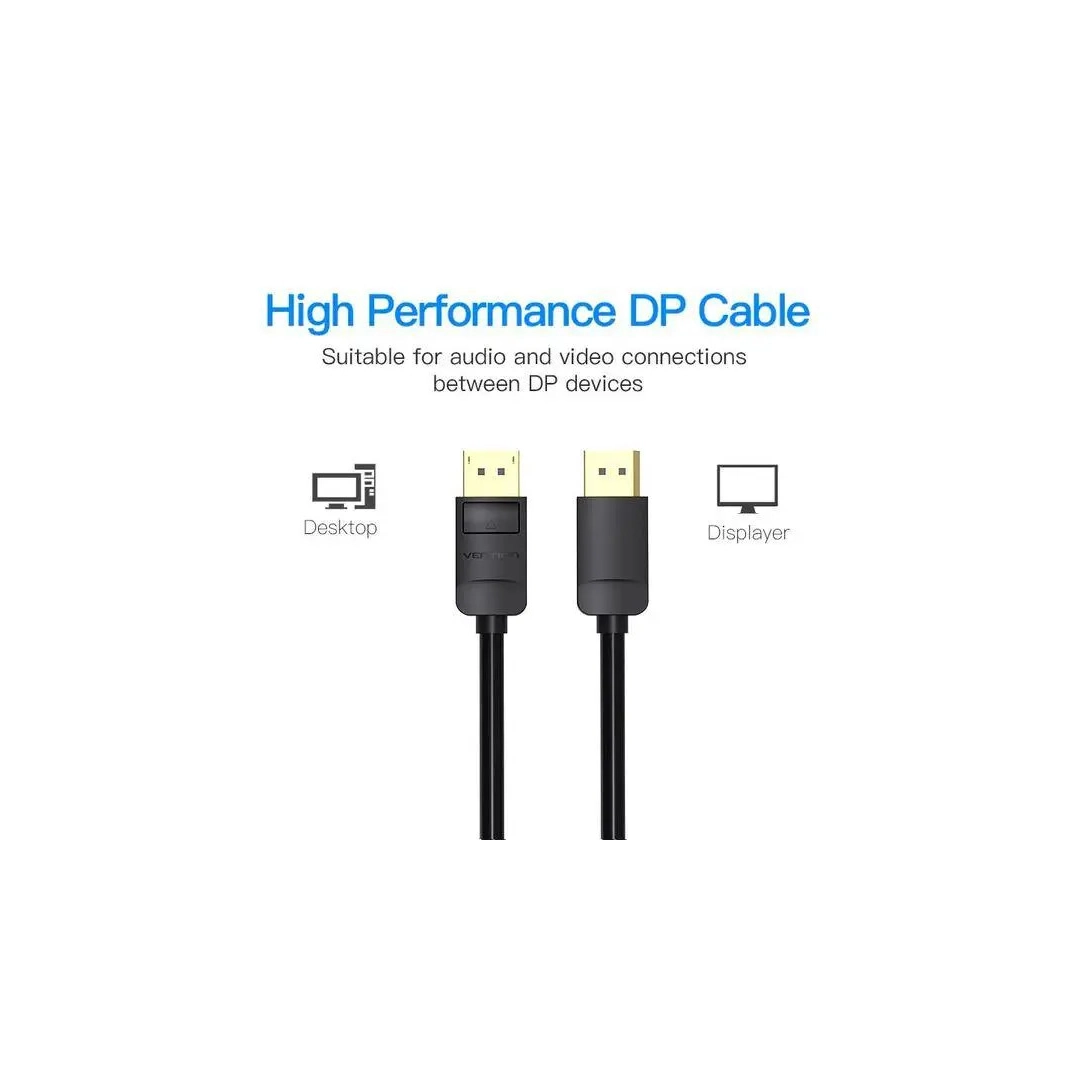 Кабель цифровий Vention DisplayPort v1.2 1m Black (HACBF)
