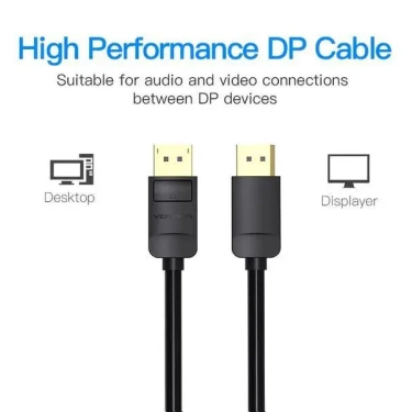 Кабель цифровий Vention DisplayPort v1.2 1m Black (HACBF)