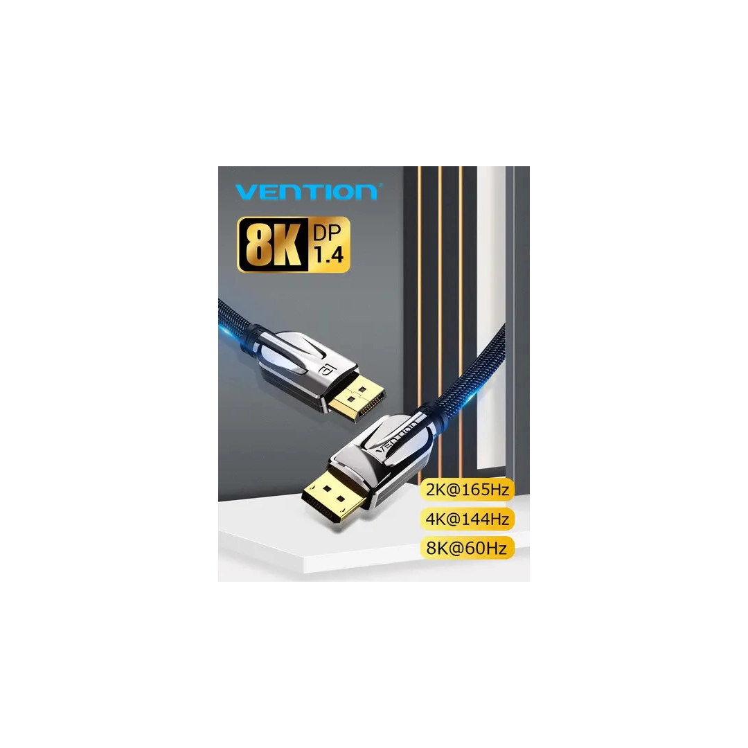 Кабель цифровий Vention DisplayPort v1.4 1m Black (HCABF)