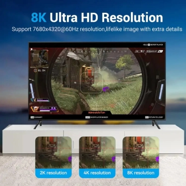 Кабель цифровий Vention DisplayPort v1.4 3m Black, 8K 60 Hz, 4K 144Hz, 2K 165Hz, 1080P 240Hz (HCCBI)