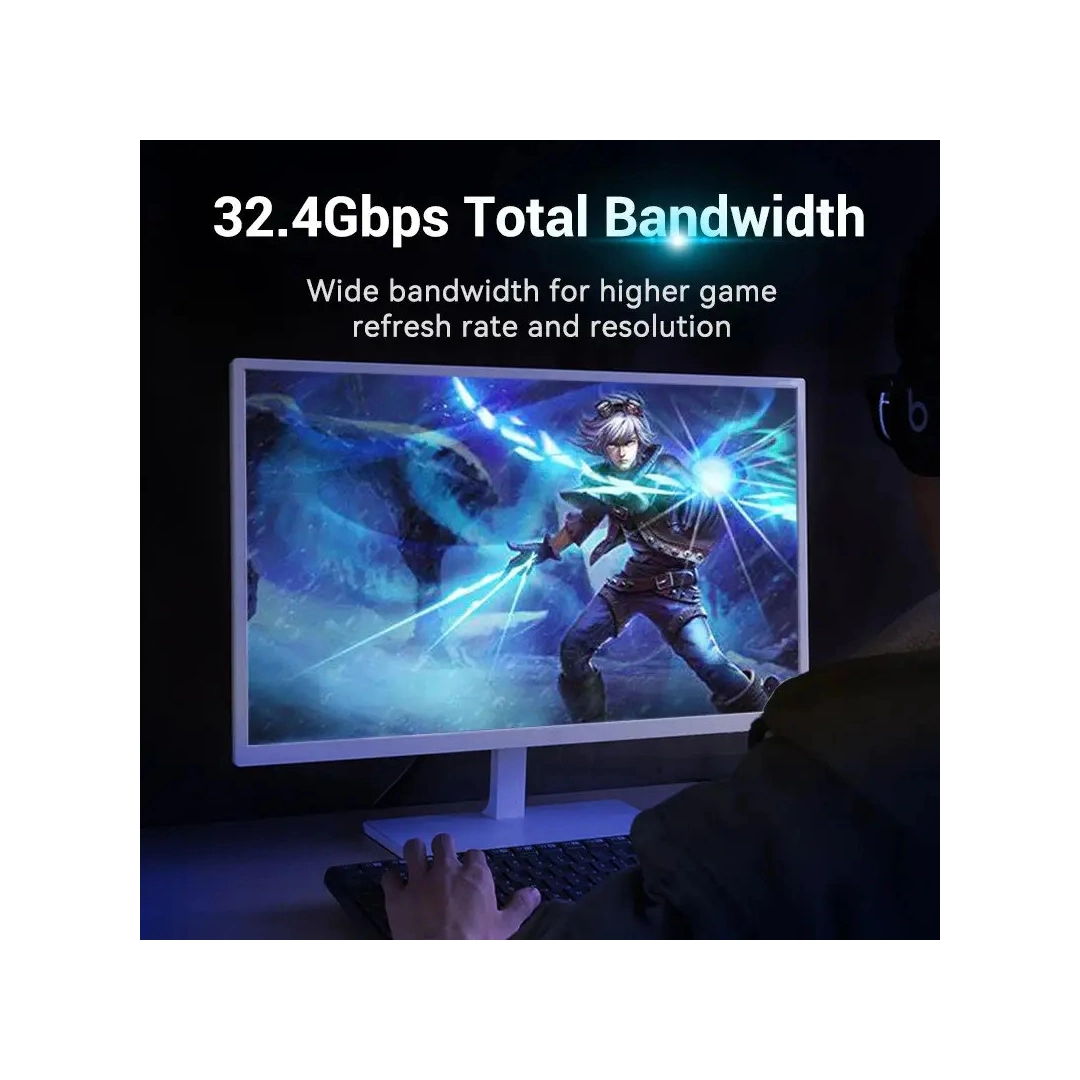 Кабель цифровий Vention DisplayPort v1.4 5m Black, 8K 60 Hz, 4K 144Hz, 2K 165Hz, 1080P 240Hz (HCCBJ)