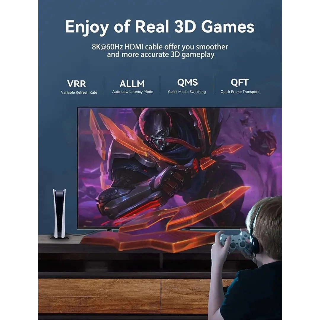 Кабель HDMI Vention HDMI-HDMI, 1.5 m, v2.1, 8K 60Hz, 4K 165Hz, 2K 144Hz, 1080P 240Hz (AANBG)