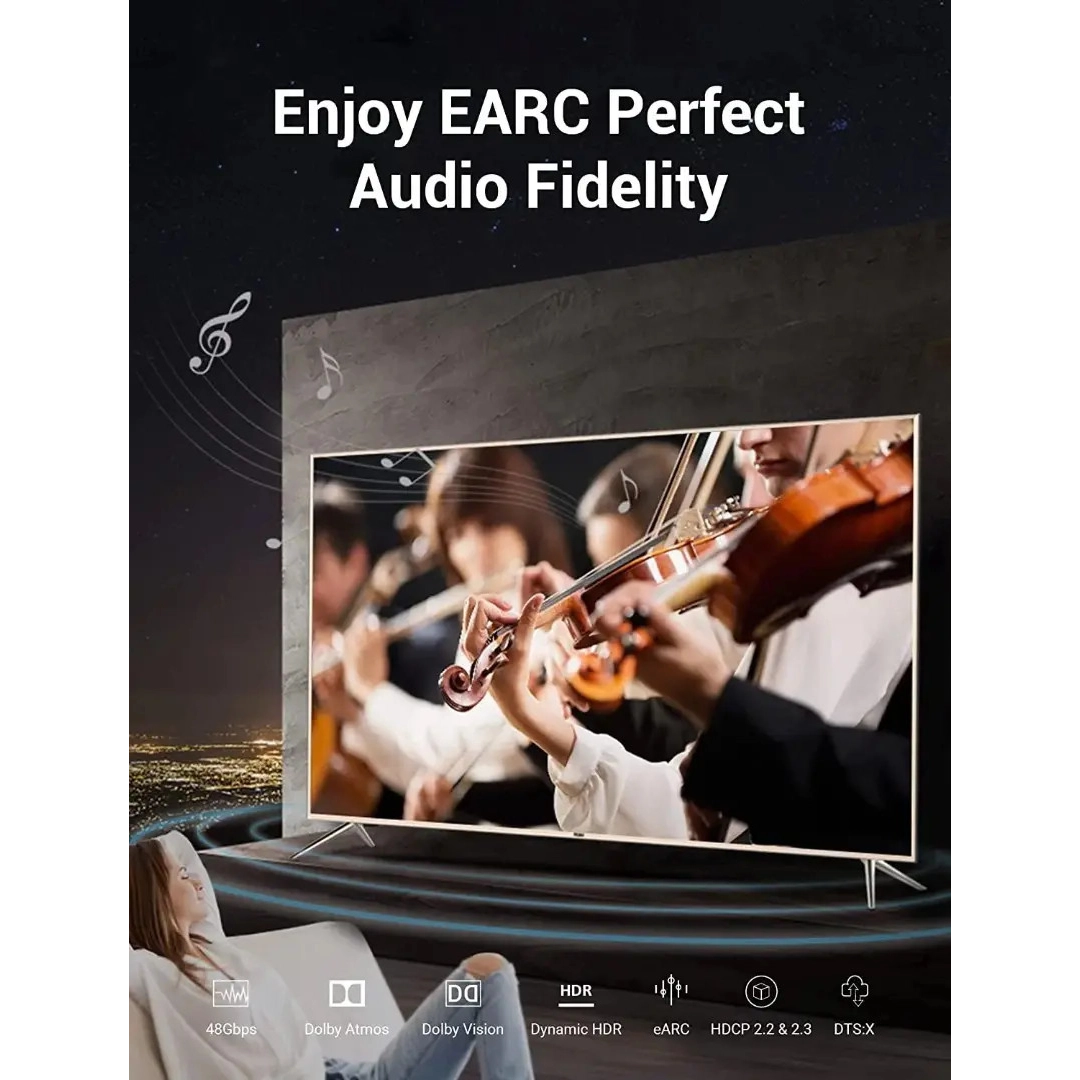 Кабель HDMI Vention HDMI-HDMI, 1.5 m, v2.1, 8K 60Hz, 4K 165Hz, 2K 144Hz, 1080P 240Hz (AANBG)