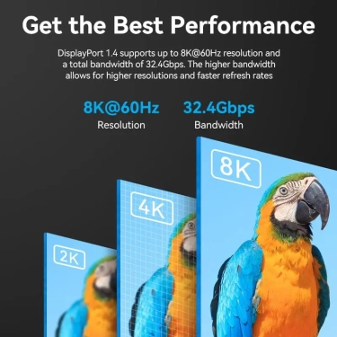 Кабель цифровий Vention mini DisplayPort - DisplayPort v1.4 2m Black, 8K 60 Hz, 4K 144Hz, 2K 165Hz, 1080P 240Hz (HCFLH)
