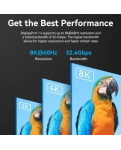 Кабель цифровой Vention mini DisplayPort - DisplayPort v1.4 1.5m Black, 8K 60 Hz, 4K 144Hz, 2K 165Hz, 1080P 240Hz (HCFLG)