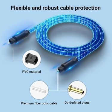 Цифровий оптичний аудіокабель Vention TOSLINK PRO, 1m, M/M, Digital Audio (BAEBF)